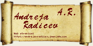 Andreja Radičev vizit kartica